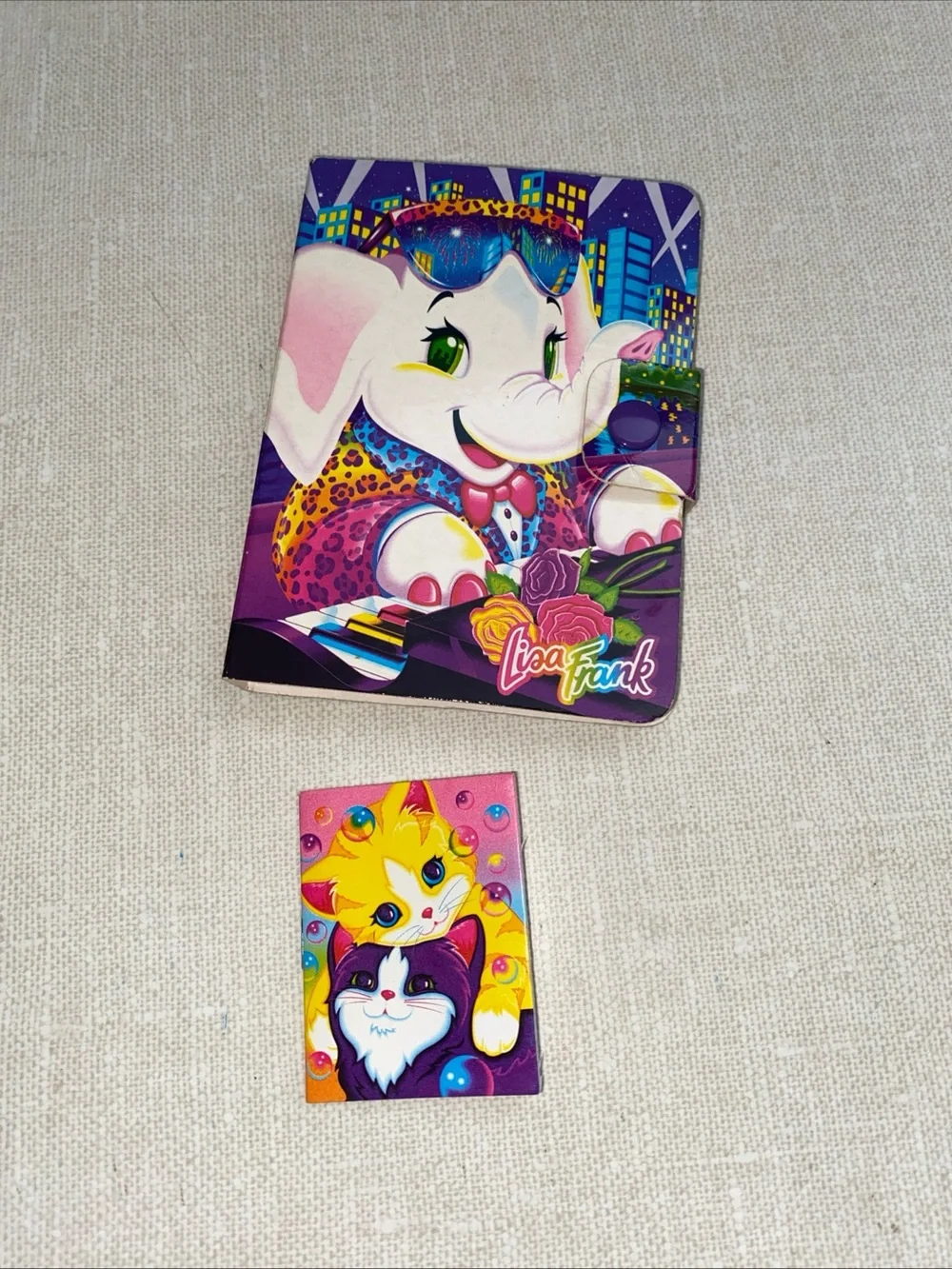 Lisa Frank mini notebook elephant playing piano NOT WRITTEN IN Vintage